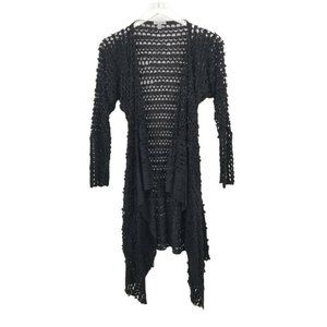 Linea Domani Womens Black Long Sleeve Laser Cut